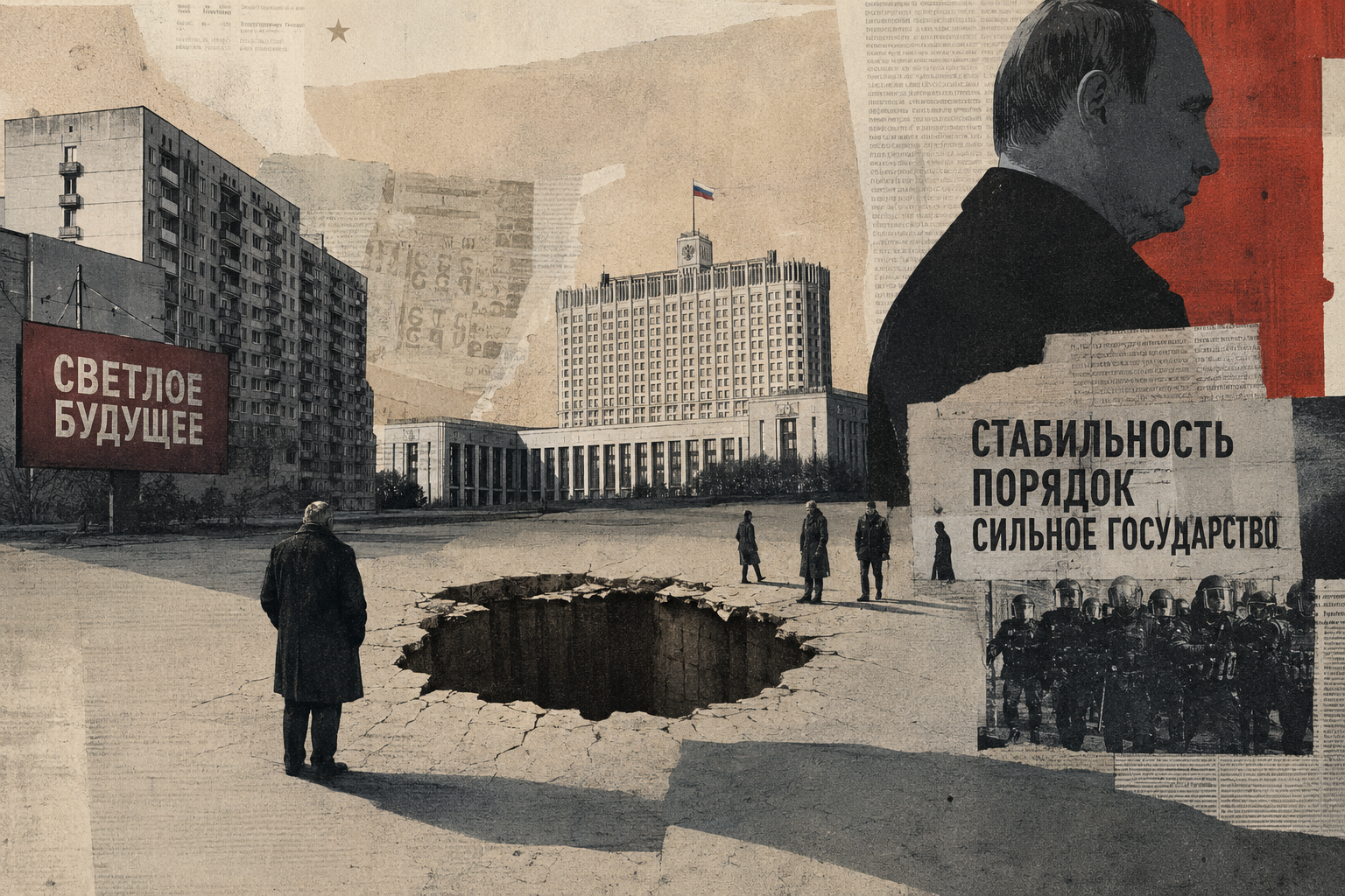 Illustrazione sul crollo dell&rsquo;Unione Sovietica e la transizione russa