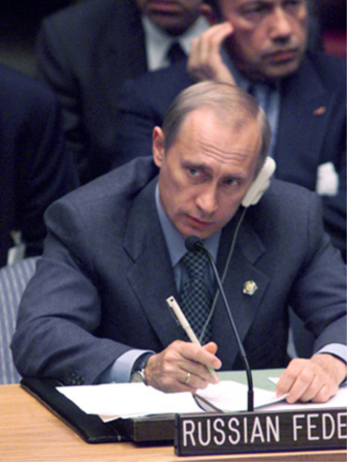 Vladimir Putin interviene alle Nazioni Unite il 7 settembre 2000